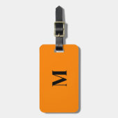 Pumpkin Orange Monogramme Herbstgeschenk Gepäckanhänger (Vorderseite vertikal)