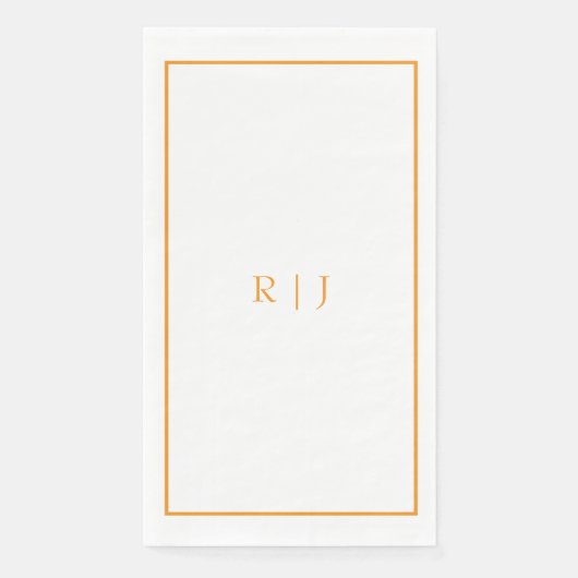 Pumpkin Orange Monogramme Herbsthochzeit Serviette (Vorderseite)