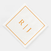 Pumpkin Orange Monogramme Herbstliche Hochzeit im  Serviette (Ecke)