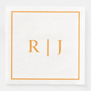 Pumpkin Orange Monogramme Herbstliche Hochzeit im  Serviette