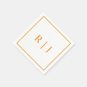 Pumpkin Orange Monogramme Herbstliche Hochzeit im  Serviette (Ecke)