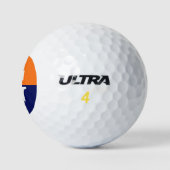 Pumpkin Orange Navy Blue LG Schachbrett Monogram Golfball (Logo)