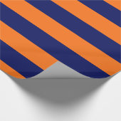 Pumpkin Orange, Navy Blue XL Stripes Muster V Geschenkpapier (Ecke)