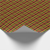 Pumpkin Orange & Neon Green Tartan Geschenkpapier (Ecke)