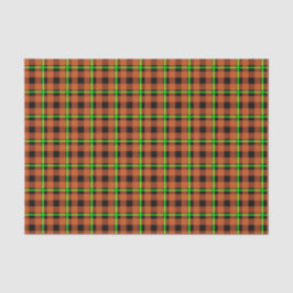 Pumpkin Orange & Neon Green Tartan Seidenpapier