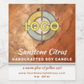 Pumpkin Orange Peach Marmor Warm Glow Ästhetik Weinetikett (Einzelnes Label)