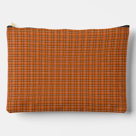 Pumpkin Orange Plaid Retro Color Zubehörtasche (Vorderseite)