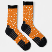 Pumpkin Orange Poke A Dot Design Socken (Rechts)
