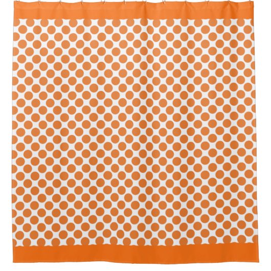 Pumpkin-Orange-Polka-Punkte Duschvorhang (Vorderseite)
