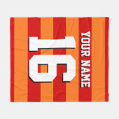 Pumpkin Orange Red Team Jersey Preppy Strip Fleecedecke (Vorderseite (Horizontal))