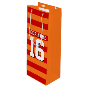 Pumpkin Orange Red Team Jersey Preppy Strip Geschenktüte Für Weinflaschen