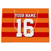 Pumpkin Orange Red Team Jersey Preppy Strip Große Geschenktüte (Vorderseite)