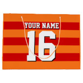 Pumpkin Orange Red Team Jersey Preppy Strip Große Geschenktüte (Rückseite)