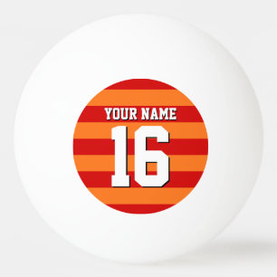 Pumpkin Orange Red Team Jersey Preppy Strip Tischtennisball