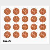 Pumpkin Orange Scripting Business Vielen Dank Runder Aufkleber (Blatt)
