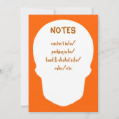 Pumpkin Orange Skull Minimal Einladung (Rückseite)