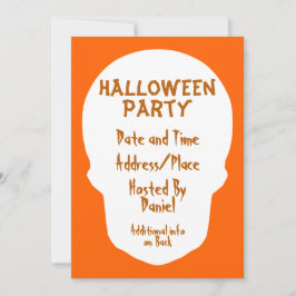 Pumpkin Orange Skull Minimal Einladung