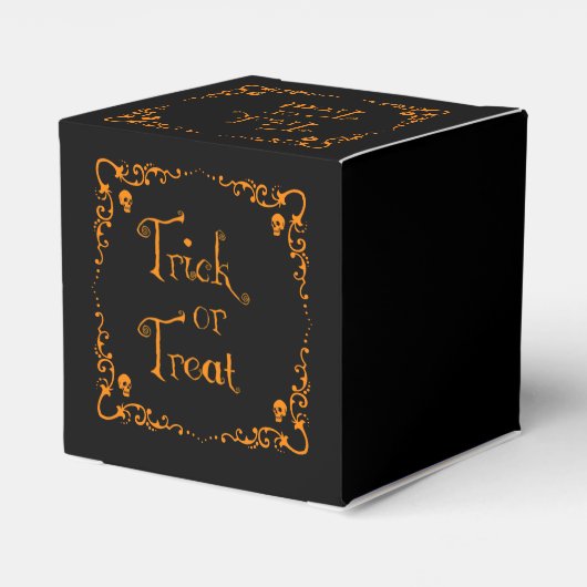 Pumpkin Orange Trick oder Treat Geschenkschachtel (Rückseite)