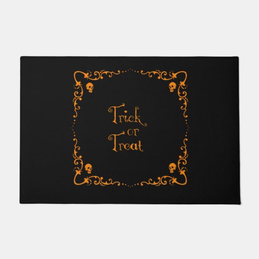 Pumpkin Orange Trick oder Treat Halloween Fußmatte (Vorderseite)