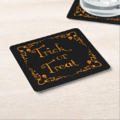 Pumpkin Orange Trick oder Treat Paper Untersetzer (angewinkelt)