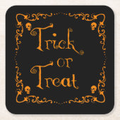 Pumpkin Orange Trick oder Treat Paper Untersetzer (Vorderseite)