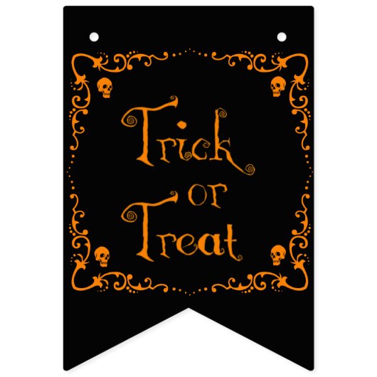 Pumpkin Orange Trick oder Treat Wimpelkette (Zweite Fahne)