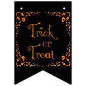 Pumpkin Orange Trick oder Treat Wimpelkette (Erste Fahne)