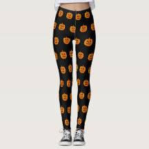Pumpkin Orange und Black Halloween Leggings