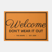 Pumpkin Orange und Schwarzer Funny Funny Funny Her Fußmatte (Vorderseite)