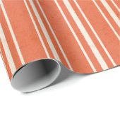 Pumpkin Orange Vintag Strip Wrapping Paper Geschenkpapier (Rolleneckpunkt)
