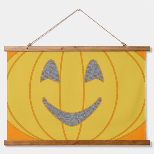 Pumpkin Orange Wandteppich Mit Holzrahmen (Vorderseite)