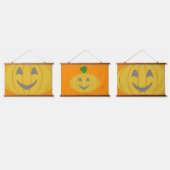 Pumpkin Orange Wandteppich Mit Holzrahmen (Dreifach)