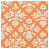 Pumpkin Orange, weißes Damaskusmuster #3 Größe6 Stoff (Nahaufnahme)
