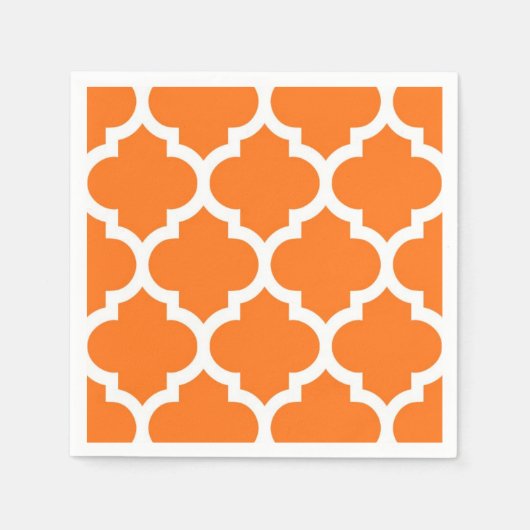 Pumpkin Orange Welch marokkanisches Quatrefolienmu Serviette (Vorderseite)