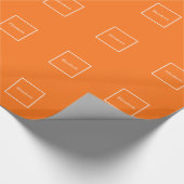 Pumpkin Orange White Gerahmt Initial Monogram Geschenkpapier (Ecke)