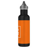 Pumpkin Orange White Gerahmt Initial Monogram Trinkflasche (Rechts)
