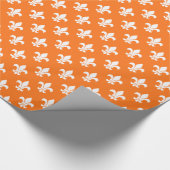 Pumpkin Orange White Lilie Pattern Geschenkpapier (Ecke)