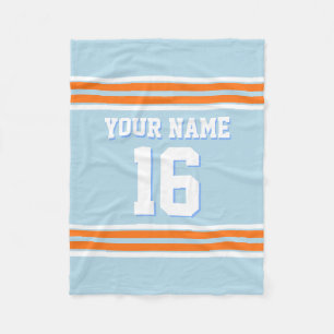 Pumpkin Orange White Sports Jersey Fleecedecke