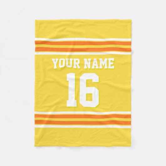 Pumpkin Orange White Sports Jersey Fleecedecke (Vorderseite)