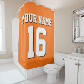 Pumpkin Orange White Sports Jersey Team Jersey Duschvorhang (Beispiel)