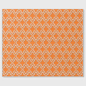 Pumpkin Orange White XL Marokkanisches Quatrefolie Geschenkpapier (Flach)