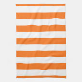 Pumpkin Orange White XL Streifen Muster Geschirrtuch (Vertikal)