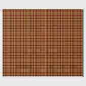 Pumpkin Orange & Yellow Tartan Geschenkpapier (Flach)