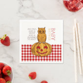 Pumpkin Owl & Gingham Baby Dusche Serviette (Beispiel)