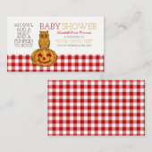 Pumpkin Owl & Gingham Baby Showbüro Begleitkarte (Vorne/Hinten)