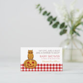 Pumpkin Owl & Gingham Baby Showticket Einladung (Stehend Vorderseite)