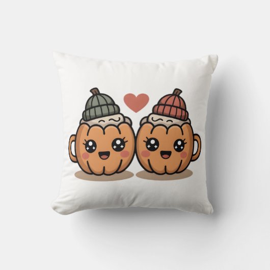 Pumpkin Paar Pillow - Cute Cozy Fall Home Decr Kissen (Vorderseite)