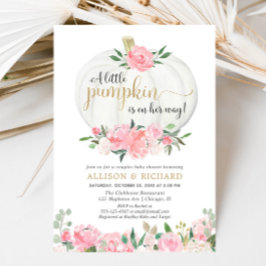 Pumpkin Paare Babydusche, rosa Gold elegant Einladung