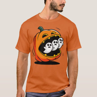 Pumpkin PacMan Eating Ghosts T-Shirt