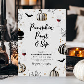 Pumpkin Paint und Sip Adult Halloween Wine Party Einladung